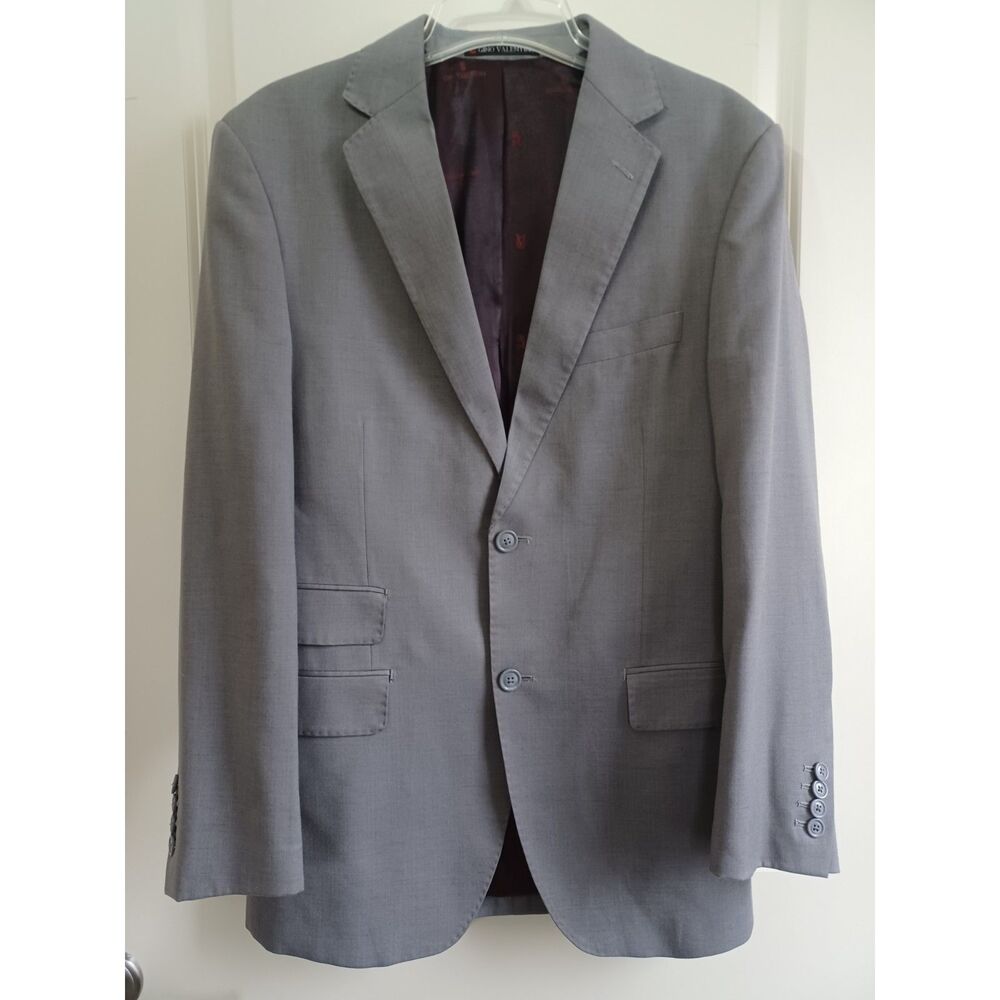 Gino Valentino Blazer Sz 38R Zegna Wool‎ Silk 150s Solid Gray Classic Preppy
